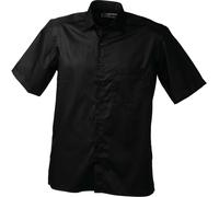 James & Nicholson Herren Business Twill Hemd kurzarm JN607 black M