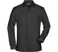 James & Nicholson Herren Business Twill Hemd langarm JN606 black S