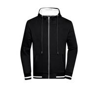James & Nicholson Herren Club Kapuzenjacke JN776, schwarz/weiß, Größe S (Outdoorkleidung & Freizeitkleidung)