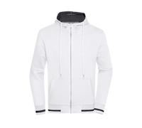 James & Nicholson Herren Club Kapuzenjacke JN776, weiß/navy-blau, Größe S (Outdoorkleidung & Freizeitkleidung)