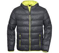 James & Nicholson Herren Daunenjacke JN1060 Gr. M carbon/acid-yellow