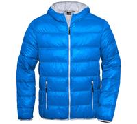 James & Nicholson Herren Daunenjacke JN1060 Gr. S blue/silver