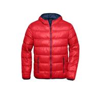 James & Nicholson Herren Daunenjacke ultraleicht JN1060, rot/navy-blau, Größe 3XL (Outdoorkleidung & Freizeitkleidung)