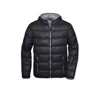 James & Nicholson Herren Daunenjacke ultraleicht JN1060, schwarz/grau, Größe XL (Outdoorkleidung & Freizeitkleidung)
