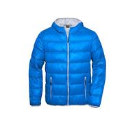 James & Nicholson Herren Daunenjacke ultraleicht - Trendige Daunenjacke für die Übergangszeit | Farbe: blue/silver | Grösse: XL
