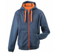 James & Nicholson Herren Jacke Doubleface Jacket, Gr. Large, Grau (carbon/orange)