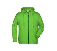 James & Nicholson Herren Hoody Sweatjacke - Sportliche Sweatjacke aus Bio-Baumwolle | Farbe: lime-green | Grösse: XXL
