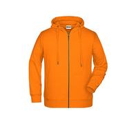 James & Nicholson Herren Hoody Sweatjacke - Sportliche Sweatjacke aus Bio-Baumwolle | Farbe: orange | Grösse: 5XL
