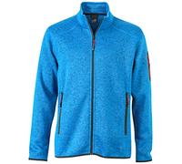 James & Nicholson Herren Jacke Jacke Knitted Fleece Jacket blau (Royal-Melange/Red) XX-Large