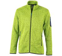 James & Nicholson Herren Jacke Jacke Knitted Fleece Jacket grün (Kiwi-Melange/Royal) XX-Large