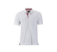 James & Nicholson - Herren Klassisches Polo im Trachtenlook (3XL, White/red-White)