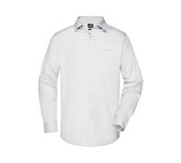 Men's Business Shirt Long-Sleeved Klassisches Shirt aus strapazierfähigem Mischgewebe weiß, Gr. XXL