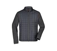 James & Nicholson Herren Melange Strickfleece Hybridjacke - Jacke aus Strickfleece mit Stehkragen in Melange-Optik | Farbe: grey-melange/anthracite-melange | Grösse: M