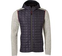 James und Nicholson Herren Jacken Men's Knitted Hybrid Jacket, Light-Melange/Anthracite-Melange, XL, JN772 lmeanm