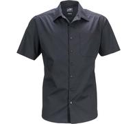 Men's Business Shirt Short-Sleeved Klassisches Shirt aus strapazierfähigem Mischgewebe schwarz, Gr. 5XL