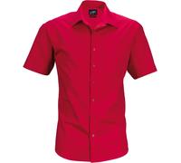 James & Nicholson Herren Popeline Business Hemd kurzarm JN644 red XXL