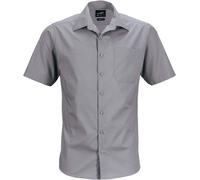 James & Nicholson Herren Popeline Business Hemd kurzarm JN644 steel M