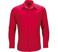 James & Nicholson Herren Popeline Business Hemd langarm JN642 red 4XL
