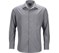 James & Nicholson Herren Popeline Business Hemd langarm JN642 steel XXL