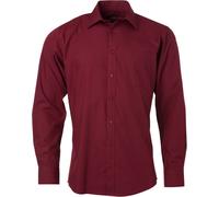 James & Nicholson Herren Popeline Hemd langarm JN678 wine S