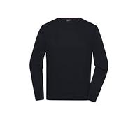 James & Nicholson Herren Roundneck-Pullover - Klassischer Baumwoll-Pullover | Farbe: black | Grösse: S