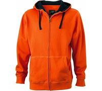 James & Nicholson Herren Sport Kapuzenpullover Men's Lifestyle Zip-Hoody, Dark-Orange/Navy, M, JN963 dony