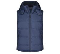 James & Nicholson Herren Steppweste mit abnehmbarer Kapuze JN1004, navy-blau, Größe XL (Winterweste)