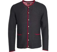 James & Nicholson Herren Strickjacke im Trachtenlook Cardigan JN640 anthracite melange/red/red M