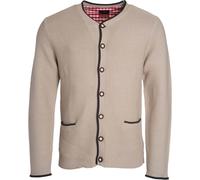 James & Nicholson Herren Strickjacke im Trachtenlook Cardigan JN640 beige/anthracite melange/red XXL