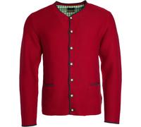 James & Nicholson Herren Strickjacke im Trachtenlook Cardigan JN640 red/anthracite melange/green S