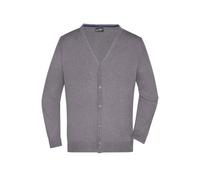 James & Nicholson Herren Strickjacke - Leichter Cardigan aus hochwertiger Baumwolle | Farbe: grey-heather | Grösse: M