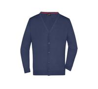 James & Nicholson Herren Strickjacke - Leichter Cardigan aus hochwertiger Baumwolle | Farbe: navy | Grösse: XL