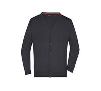 James & Nicholson Herren Strickjacke - Leichter Cardigan aus hochwertiger Baumwolle | Farbe: black | Grösse: XL