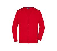 James & Nicholson Herren Strickjacke - Leichter Cardigan aus hochwertiger Baumwolle | Farbe: red | Grösse: M
