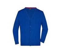 James & Nicholson Herren Strickjacke - Leichter Cardigan aus hochwertiger Baumwolle | Farbe: royal | Grösse: 3XL