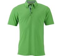 James & Nicholson Herren Trachtenpoloshirt JN716 lime-grün/weiß Größe L