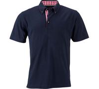 James & Nicholson Herren Trachtenpoloshirt - Klassisches Piquépolo im Trachtenlook | Farbe: Navy/red-White | Grösse: XL