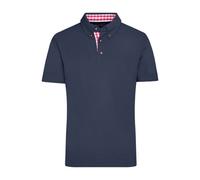 James & Nicholson Herren Poloshirt Trachtenlook JN716 – Klassisches Piqué – Navy/Rot-Weiß S