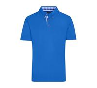 James & Nicholson Herren Trachtenpoloshirt JN716, königs-blau/weiß, Größe XXL (Arbeitshemd & Arbeitsshirt)