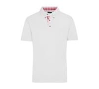 James & Nicholson Herren Trachtenpoloshirt - Klassisches Piquépolo im Trachtenlook | Farbe: White/red-White | Grösse: M