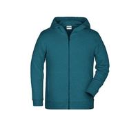 James & Nicholson Kinder Hoody Sweatjacke 8026K, petrol-melange, Größe S (Outdoorkleidung & Freizeitkleidung)