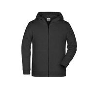Kinder Zip Kapuzensweatjacke "JN8026K" - James & Nicholson Black-Heather XL