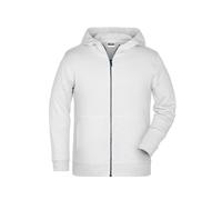 James & Nicholson Kinder Hoody Sweatjacke 8026K, weiß, Größe XS (Outdoorkleidung & Freizeitkleidung)