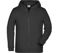 Kinder Zip Kapuzensweatjacke "JN8026K" - James & Nicholson Black XS