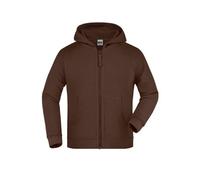 Kinder Kapuzen-Sweatjacke "JN059K" - James & Nicholson Brown XS