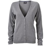 James & Nicholson Klassische Baumwoll-Strickjacke JN660 Gr. M grey-heather