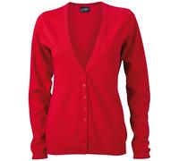 James & Nicholson Klassische Baumwoll-Strickjacke JN660 Gr. XS red