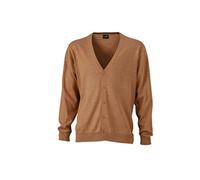 James & Nicholson Klassische Baumwoll-Strickjacke (XL, Camel)