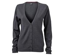 James & Nicholson Klassische Baumwoll-Strickjacke (XXL, anthracite melange)