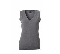 James & Nicholson Klassischer Baumwoll-Pullunder (XXL, grey-heather)